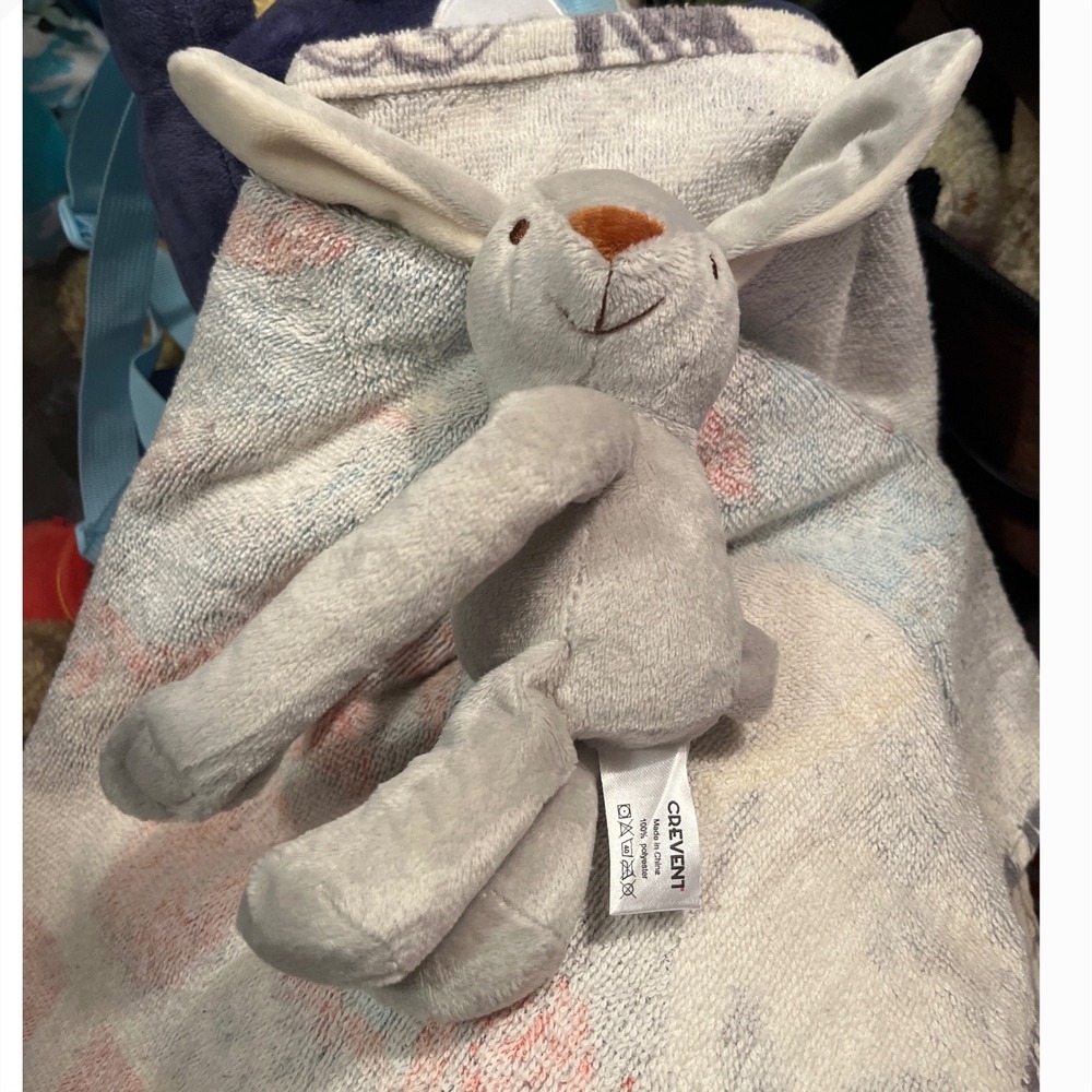 Crevent Grey Plush Bunny Rabbit Long Floppy Ears OEKO-TEX Stuffed Toy